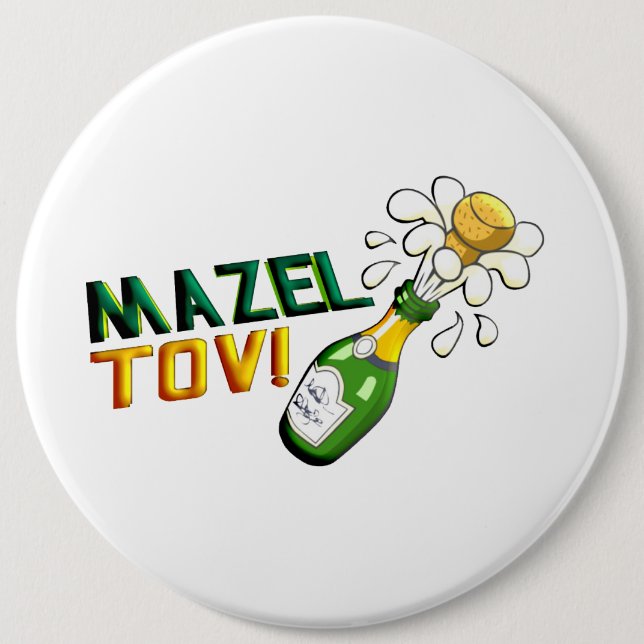 Badge Rond 15,2 Cm Mazel Tov (Devant)