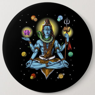 Badge Rond 15,2 Cm Méditation de Shiva