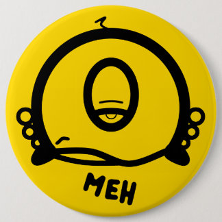 Badge Rond 15,2 Cm Meh One-Eyed Weird Creature Cartoon Character