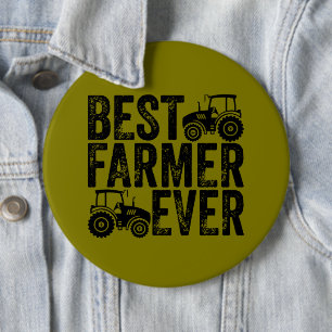 Badge Rond 15,2 Cm Meilleur agriculteur jamais - Amoureux de l'agricu
