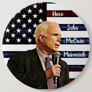 Badge Rond 15,2 Cm Mémorial du véritable héros américain John McCain