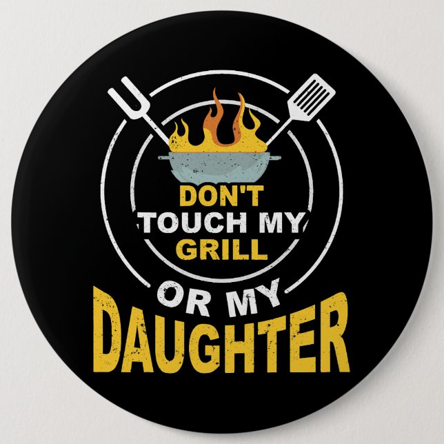 Badge Rond 15,2 Cm Mens Barbecue Master Barbecue Apron Barbecue Grill (Devant)