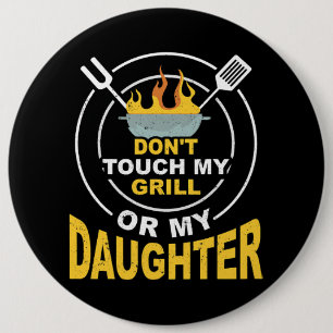 Badge Rond 15,2 Cm Mens Barbecue Master Barbecue Apron Barbecue Grill