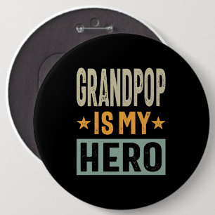 Badge Rond 15,2 Cm Mens Grandpop Est Mon Héros - Papa Grandpa Cadeau