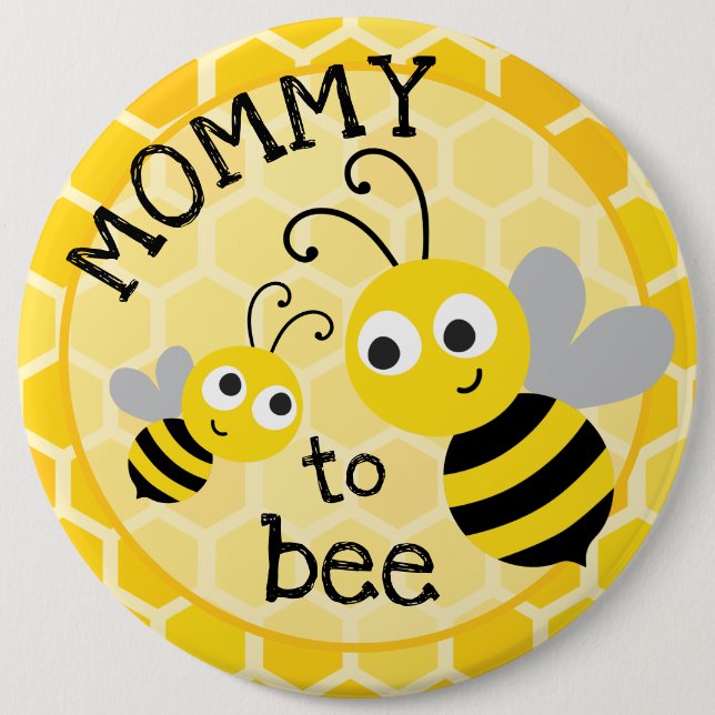 Badge Rond 15,2 Cm Mère à être - maman à l'abeille (Devant)