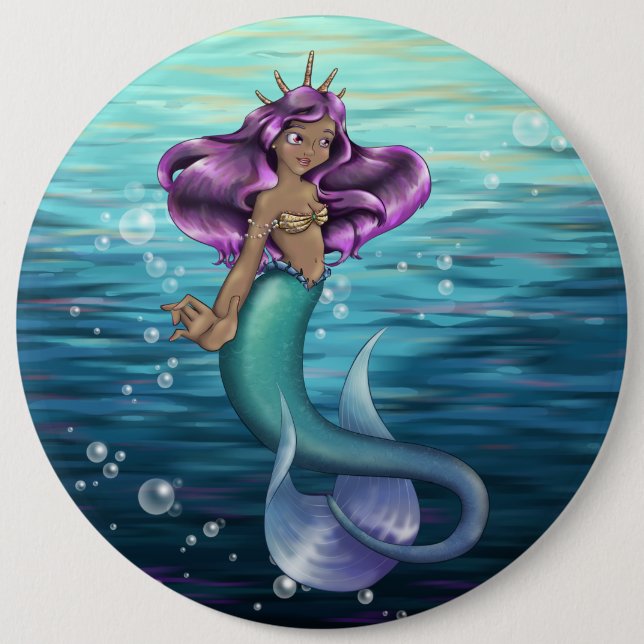 Badge Rond 15,2 Cm Mermaid Iole (Devant)
