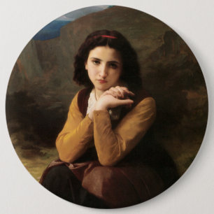 Badge Rond 15,2 Cm Mignon Innocence d'une adolescente, Bouguereau