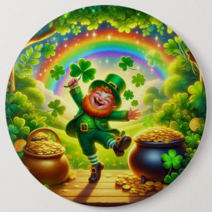 Badge Rond 15,2 Cm Mignon, magique Leprechaun Saint-Patrick