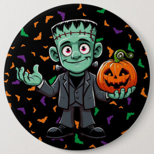 Badge Rond 15,2 Cm Mignon, monstre du dessin animé Frankenstein
