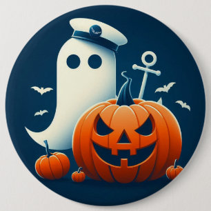 Badge Rond 15,2 Cm Mignon, Nautique/côtier Halloween fantôme/citrouil