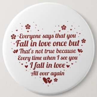Badge Rond 15,2 Cm mignon romantique poème mémoire
