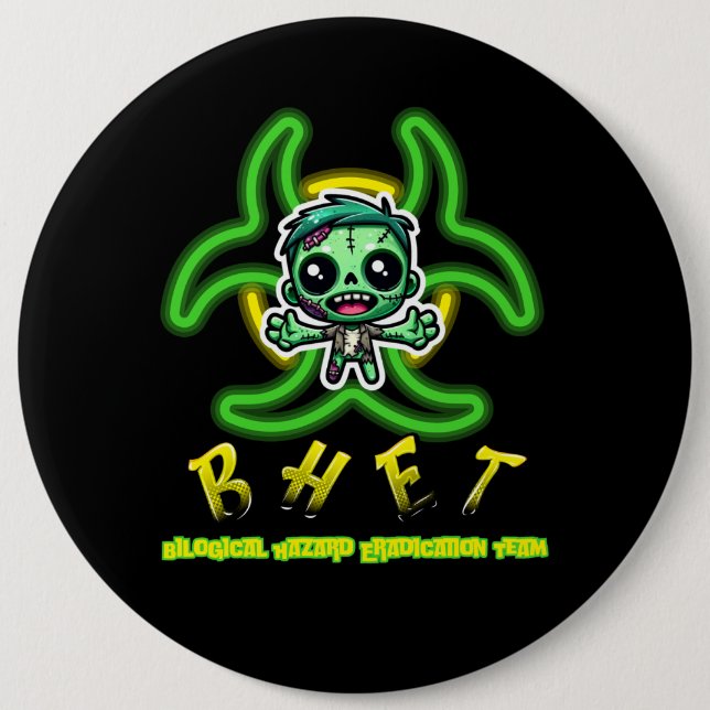 Badge Rond 15,2 Cm Mignonne, drôle de zombie (Devant)