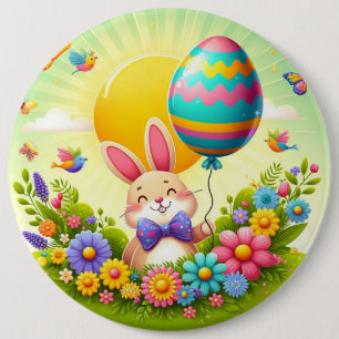 Badge Rond 15,2 Cm Mignonne, fantastique et coloré lapin de Pâques