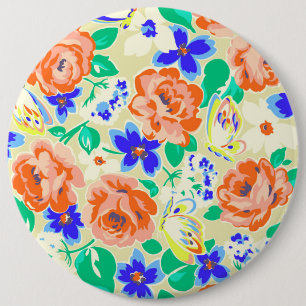 Badge Rond 15,2 Cm Mignons papillons colorés rose motif