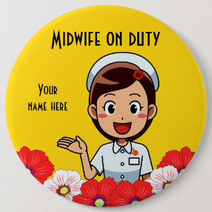 Badge Rond 15,2 Cm Mineure en service, bouton rond