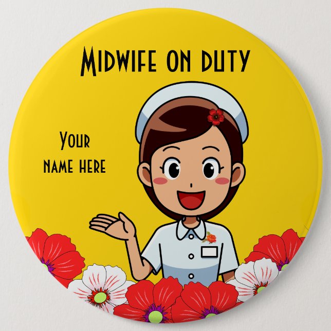 Badge Rond 15,2 Cm Mineure en service, bouton rond (Devant)