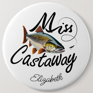 Badge Rond 15,2 Cm Miss Castaway Truite arc-en-ciel 