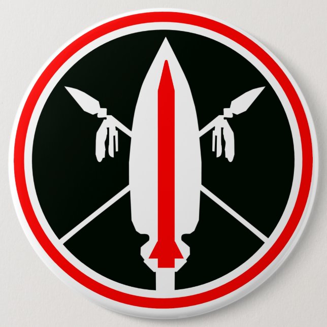 BADGE ROND 15,2 CM MISSILE DE LANCE (Devant)