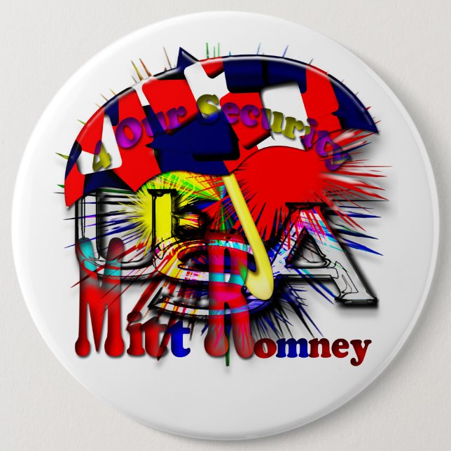 Badge Rond 15,2 Cm Mitt Romney 2012 (Devant)
