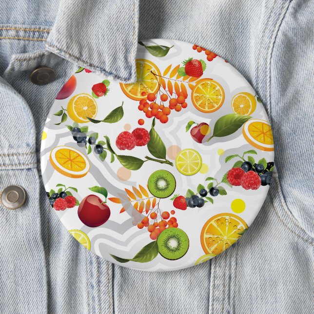 Badge Rond 15,2 Cm Mixed Fruits 5 (En situation)