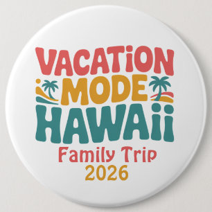 Badge Rond 15,2 Cm Mode Vacances Hawaï Paradis Tropical Ambiance Été