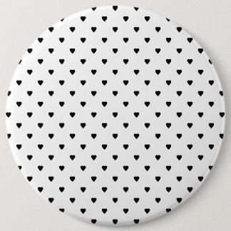 Badge Rond 15,2 Cm Modèle noir et blanc de coeurs