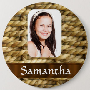 Badge Rond 15,2 Cm Modèle photo de tissage de panier