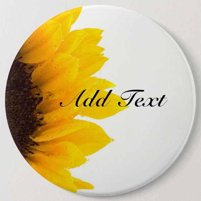 Badge Rond 15,2 Cm Modèle tournesol (Devant)