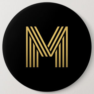 Badge Rond 15,2 Cm Modern Gold Monogram