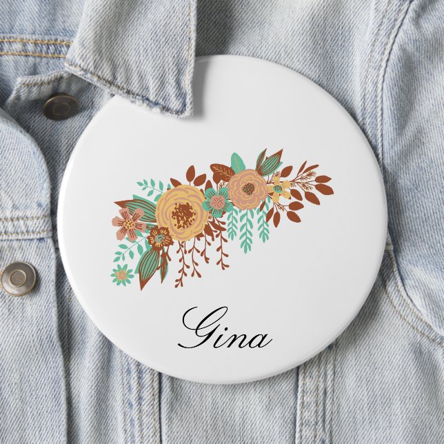 Badge Rond 15,2 Cm  Moderne Boho Floral  (En situation)