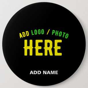 BADGE ROND 15,2 CM MODERNE ET MODERNE PERSONNALISABLE NOIR VÉRIFIÉ