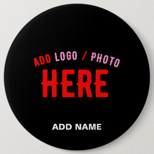 BADGE ROND 15,2 CM MODERNE ET MODERNE PERSONNALISABLE NOIR VÉRIFIÉ