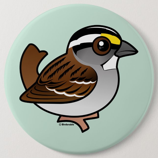 Badge Rond 15,2 Cm moineau Blanc-throated (Devant)