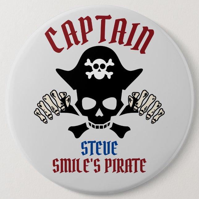 Badge Rond 15,2 Cm Mon capitaine | International Talk Like a Pirate d (Devant)