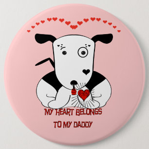 Badge Rond 15,2 Cm Mon coeur appartient à mon papa