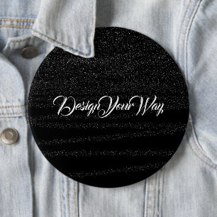 Badge Rond 15,2 Cm monogramme tendance noir rétro script initial simp