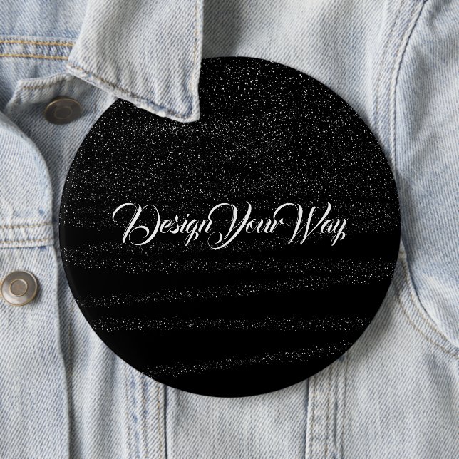 Badge Rond 15,2 Cm monogramme tendance noir rétro script initial simp (En situation)