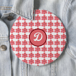 Badge Rond 15,2 Cm monogramme tendance rétro mignon floral vintage in