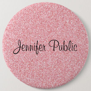 Badge Rond 15,2 Cm Monogrammed Elegant Rose Parties scintillant or lo