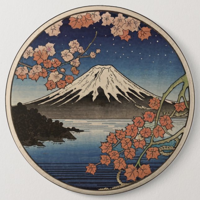Badge Rond 15,2 Cm Mont Fuji Fujisan (Devant)