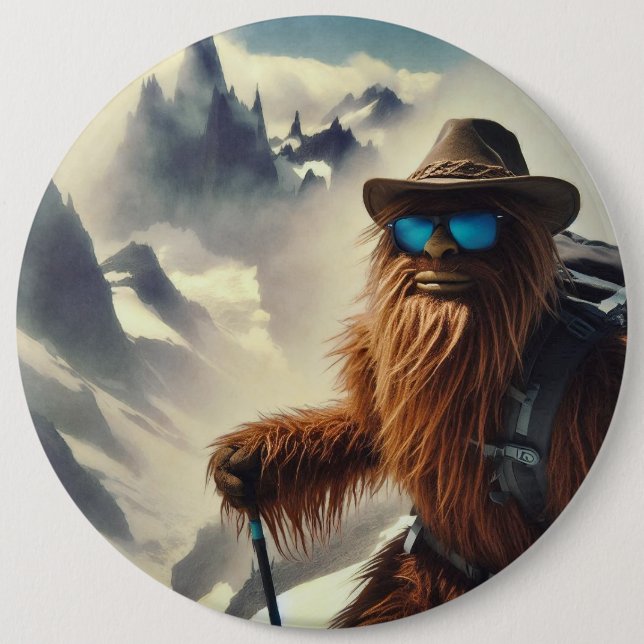 Badge Rond 15,2 Cm Montagnes Sasquatch (Devant)