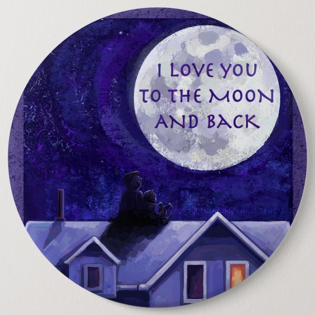 Badge Rond 15,2 Cm Montre Lune (Devant)