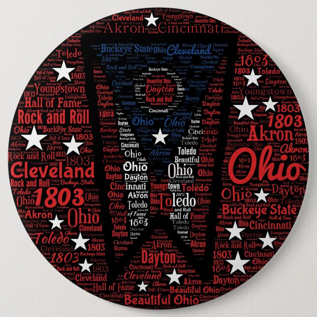 Badge Rond 15,2 Cm Mot cool Art Ohio État 6 pouces rond Bouton (Devant)