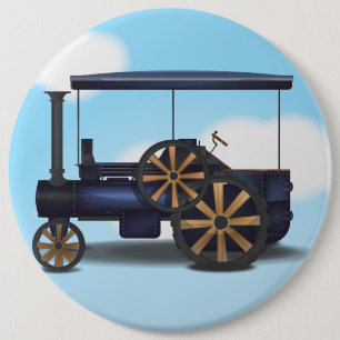 Badge Rond 15,2 Cm Moteur à vapeur