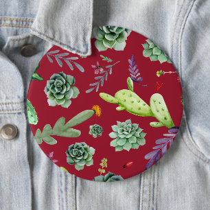 Badge Rond 15,2 Cm Motif Cactus 4