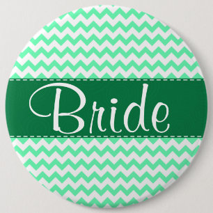 Badge Rond 15,2 Cm Motif Chevron; Mint Green