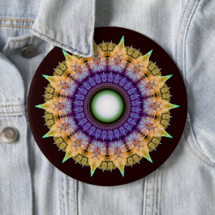 Badge Rond 15,2 Cm Motif coloré radiant à fronces