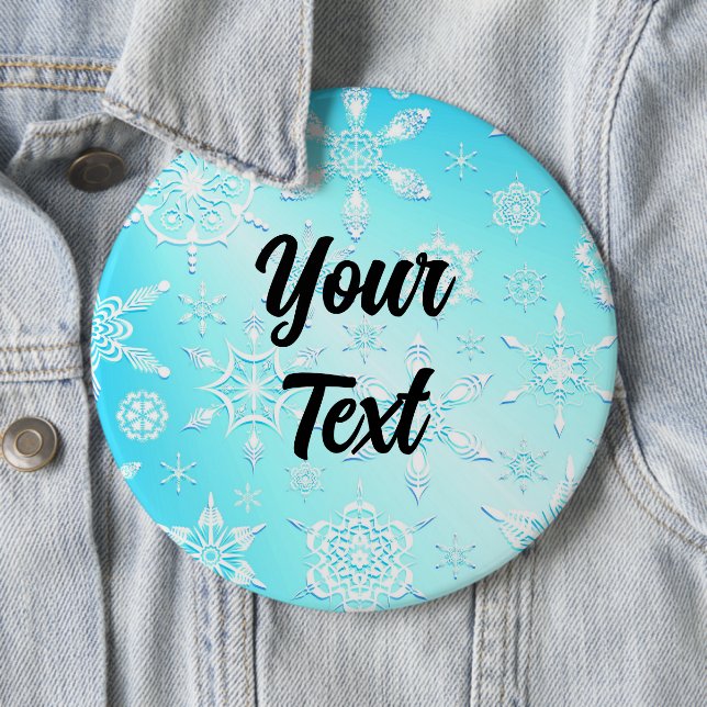 Badge Rond 15,2 Cm Motif Crystal Snowflakes (En situation)