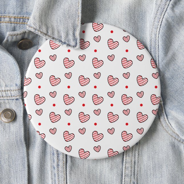 Badge Rond 15,2 Cm Motif de coeur 21 (En situation)