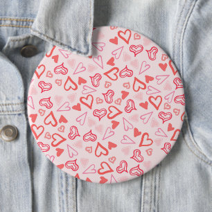 Badge Rond 15,2 Cm Motif de coeur 23